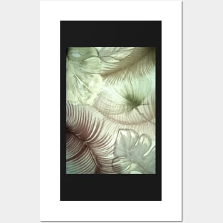 deco design pastel flowers yucca leaves Posters and Art